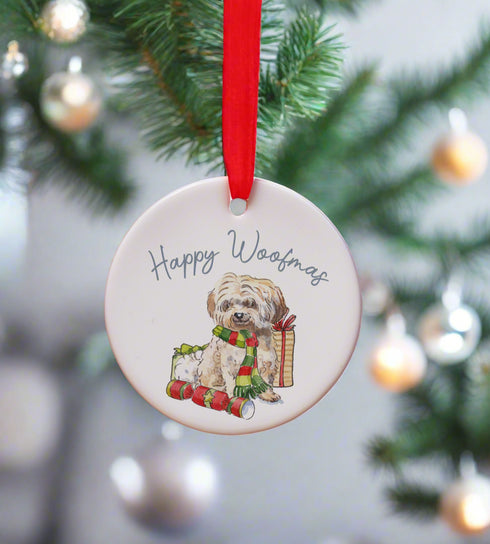 Havanese Fawn Ceramic Circle Decoration